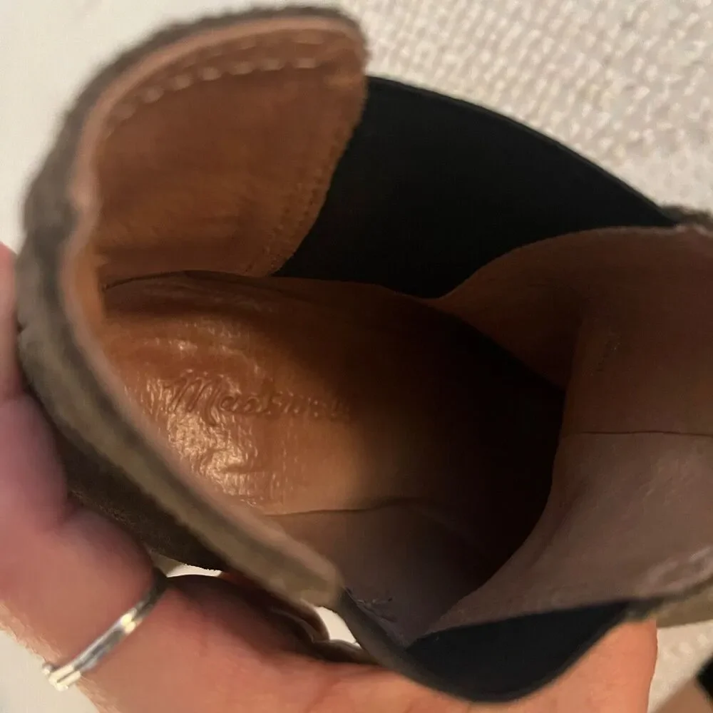 Madewell Olive Green genuine Suede ankle Booties Size 7 festival, music festival - Picture 9 of 11